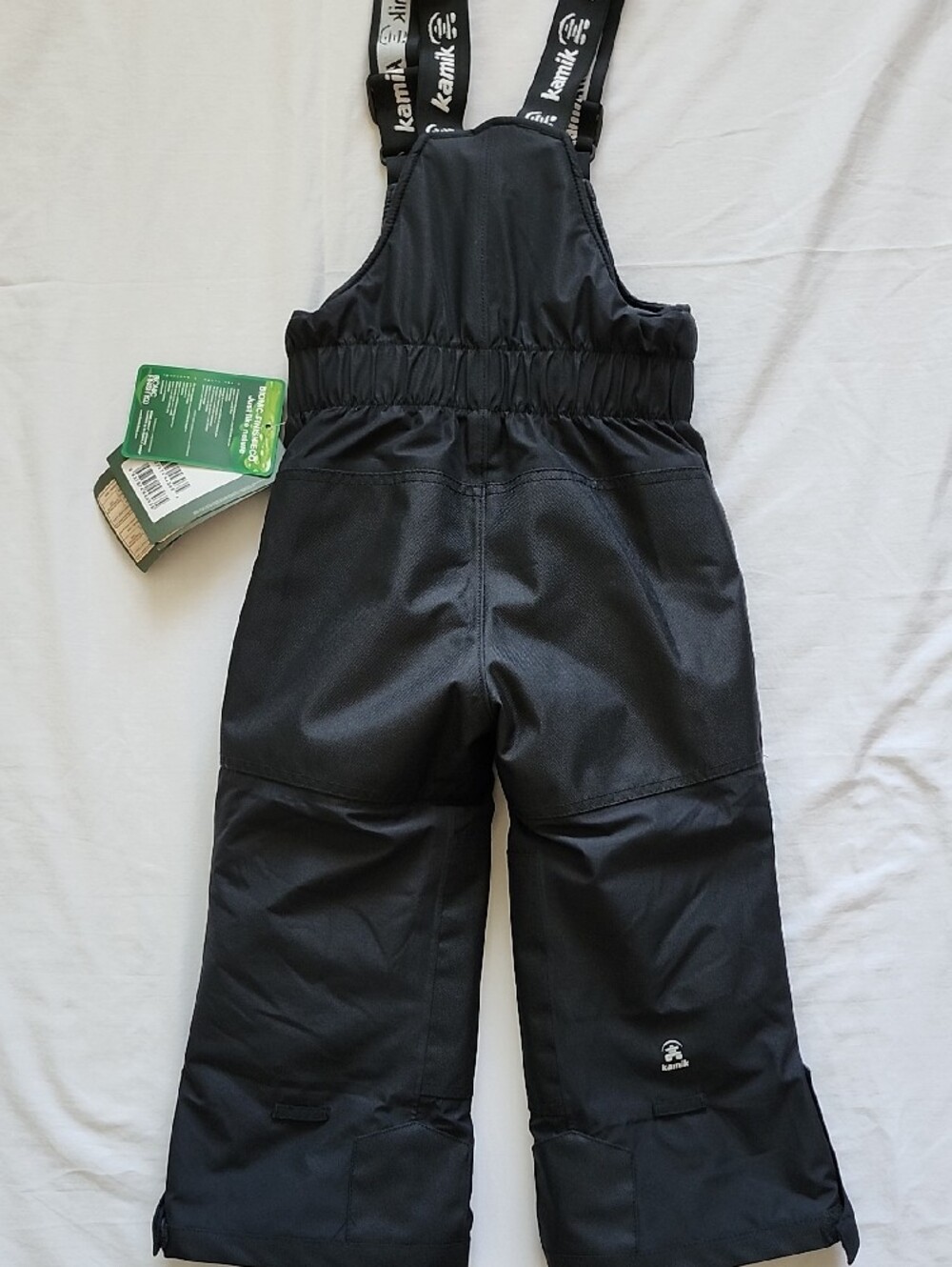 Kamik Black Kids' Snow Bibs with Branded Adjustable Suspenders | 4 - Picture 10 of 16